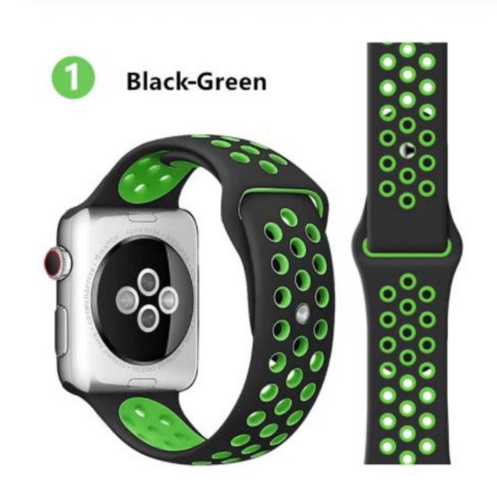 *❤️NEW Black Green Sport Band For Apple Watch - Picture 1 of 3